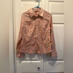 Caribbean Joe floral button up blouse BNWT
